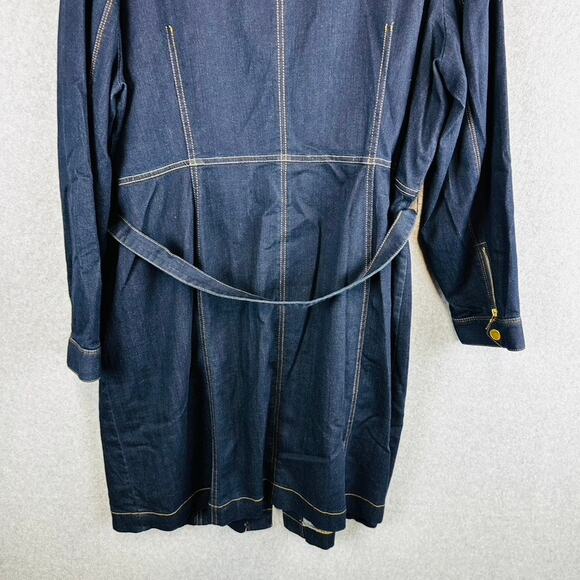 INC International Concepts Womans Sz 24W Dress Zip Denim Blue Stretch Belted NWT - Picture 8 of 9